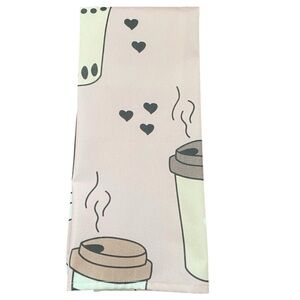 Latte Coffee Cup Tea Towel. NWT.